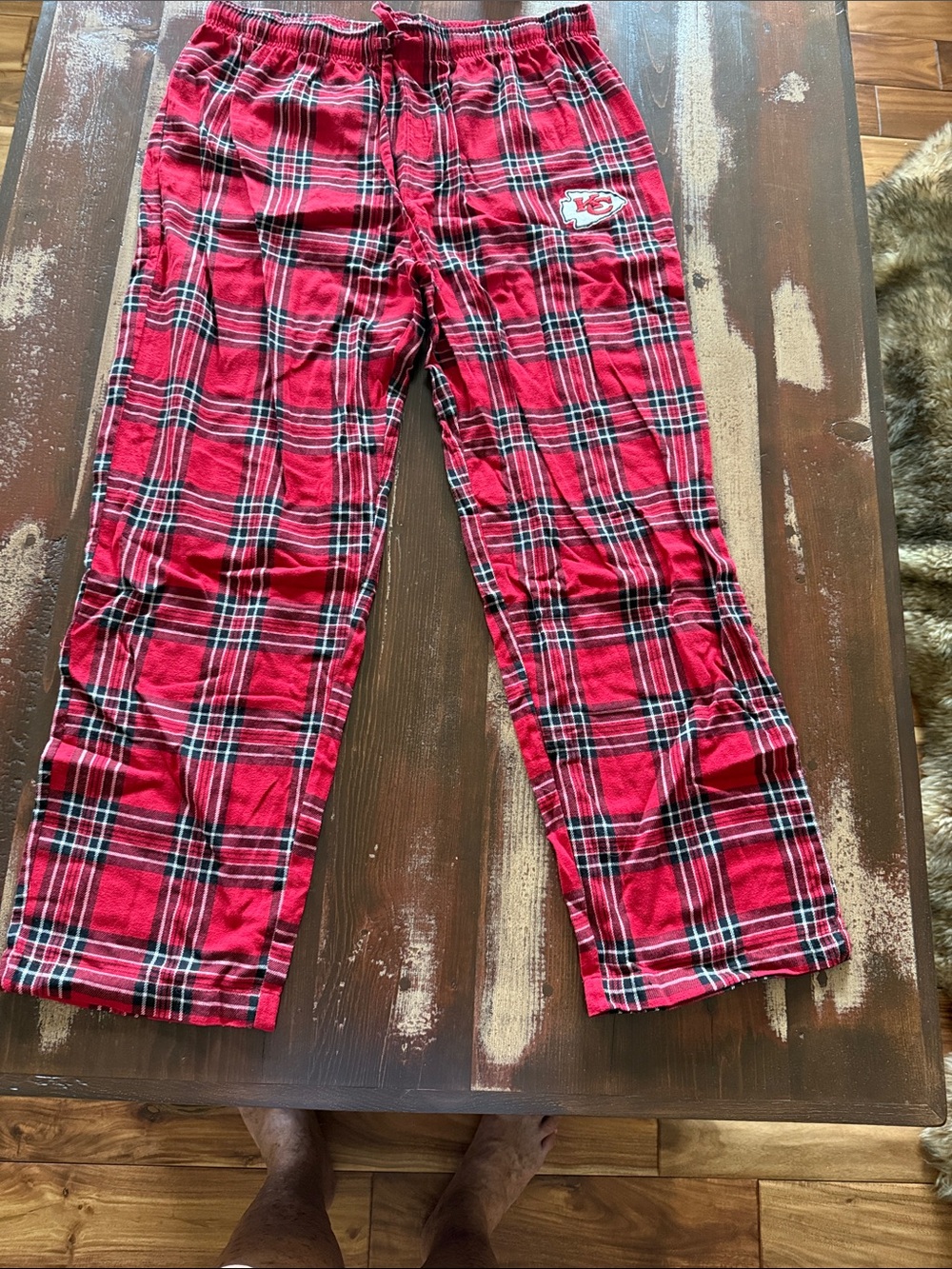 NFL Red and Black Plaid Flannel Lounge Pants